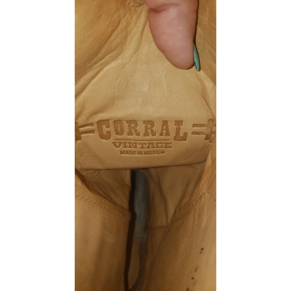 Corral Vintage Leather Inlay Pointed Toe Cowgirl Boots C2109 Size 7.5M in EUC! - Picture 12 of 12